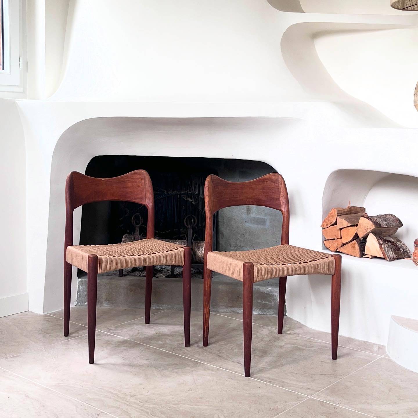 Vintage teak chairs by Arne Hovmand Olsen