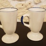 Two vintage ceramic mazagrans - vintage floral pattern
