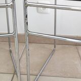 2 chaises en métal chromé et tissu noir