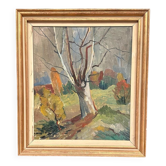 Original Swedish Oil on Panel – “Tree” by Bo Alnerud – Dated 1947 – Vintage