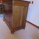 Rare pretty old chest of drawers with 4 drawers - Louis Philippe style in Walnut