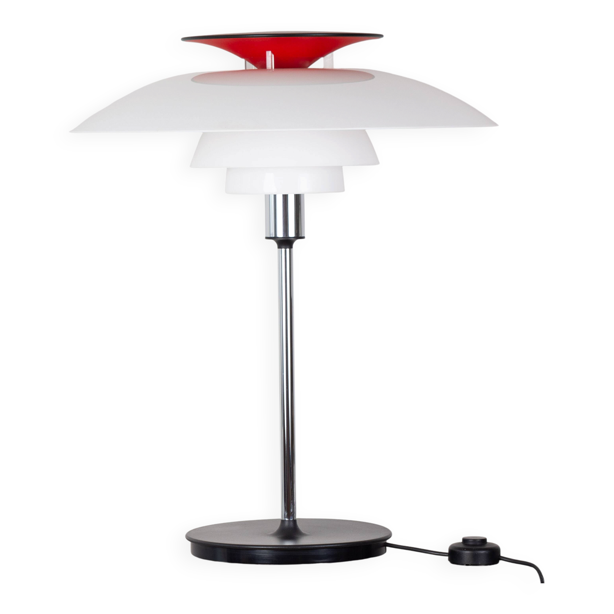 Lampe de table vintage PH 80 danoise par Poul Henningsen, Louis Poulsen, 1974