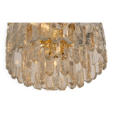 Luminaire en laiton doré, verre cristal Palazzo, Kalmar, Autriche, 1970