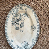 Large oval flat Terre de Fer Gien