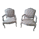 Modernised Louis XV armchairs