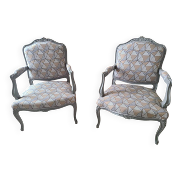 Modernised Louis XV armchairs