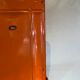 Porte louche en tôle émaillé orange vintage