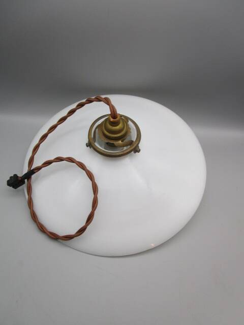 Antique white opaline pendant light