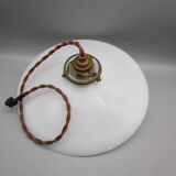 Antique white opaline pendant light