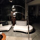 Floor lamp Chromed thrush three branches very 70s by Goffredo Reggiani