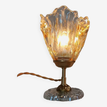 Murano style draped blown glass table lamp, retro chic