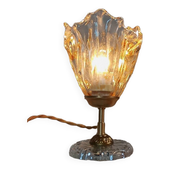 Murano style draped blown glass table lamp, retro chic