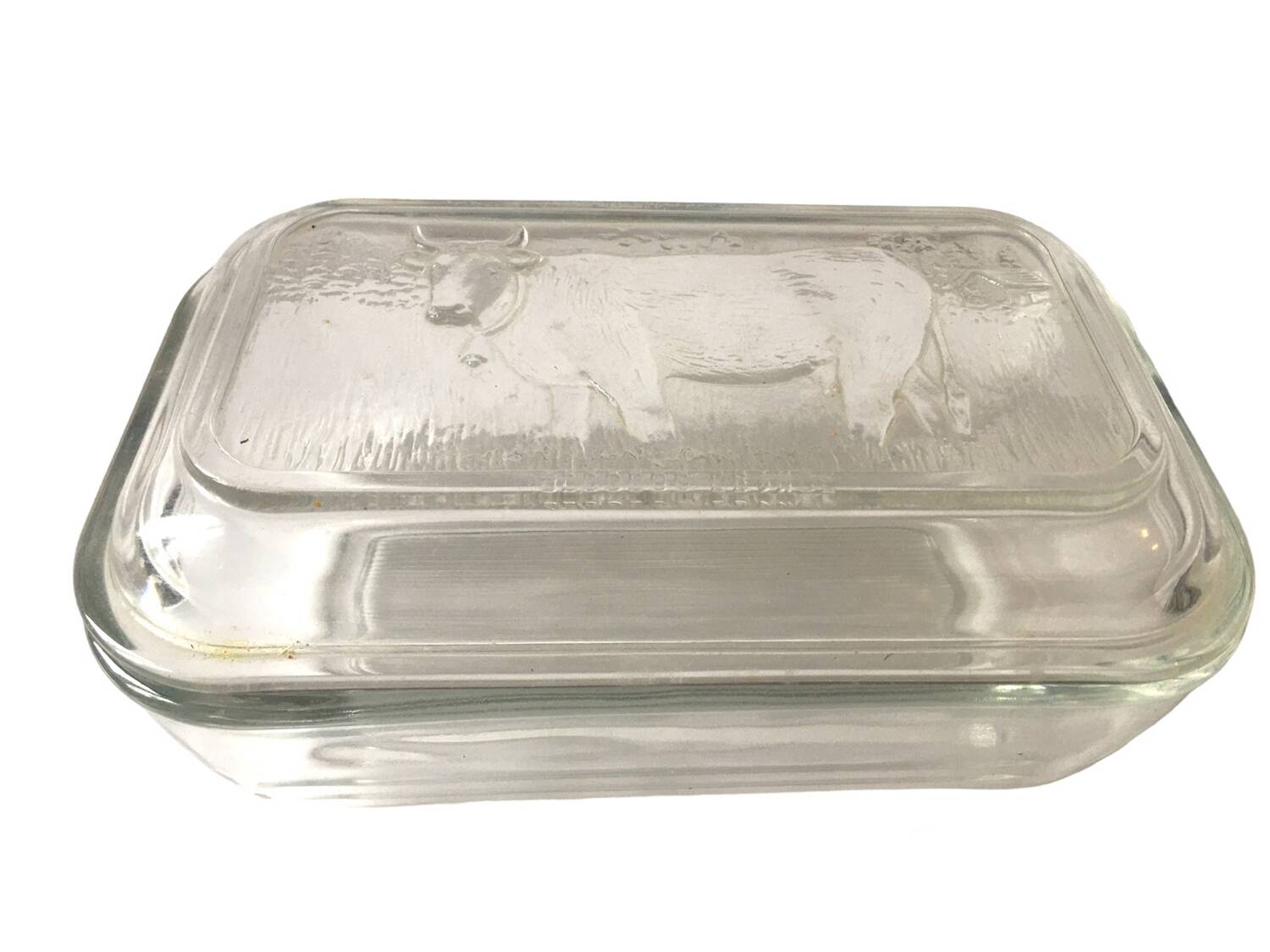 Arcopal cow butter dish