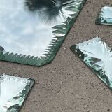 Beveled mirror glass - knife holders, bottle coasters