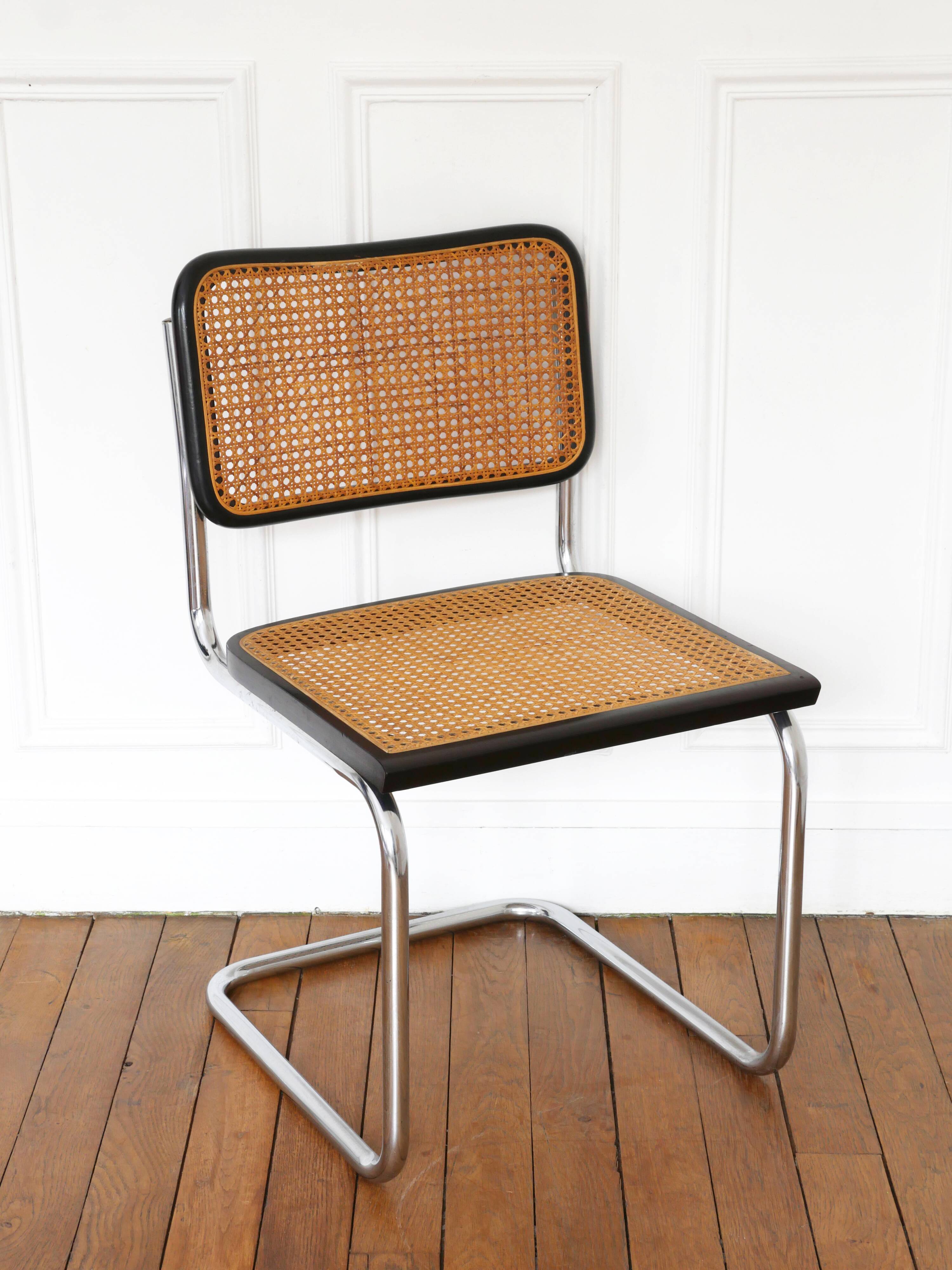 Cesca B32 Breuer Chair Made in Italy - Reupholstered seat cane