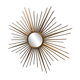 Golden metal witch's eye sun mirror from the 70s, 86cm.