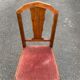 Art Deco chair in solid wood and burgundy velvet fabric