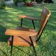 Rare fauteuil en skaï marron clair, de "Colette Gueden" , designer des années 50