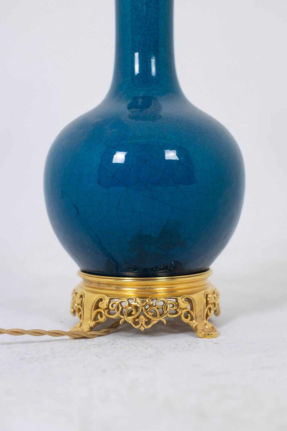 Lamp in Paris porcelain and gilded bronze, circa 1880