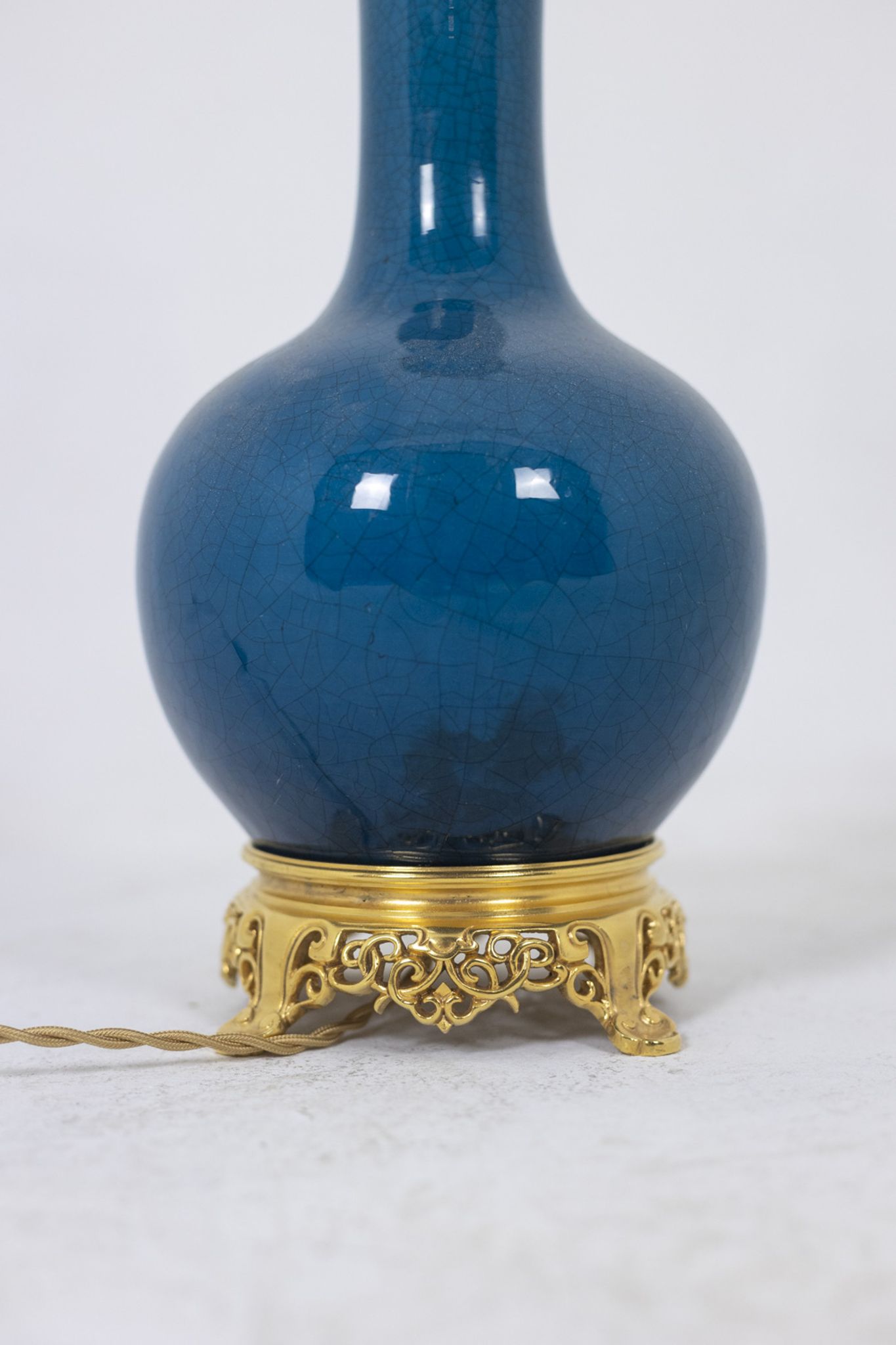 Lamp in Paris porcelain and gilded bronze, circa 1880
