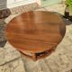 Round coffee table in solid walnut; diameter 80 cm