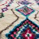Moroccan Berber rug in cream wool with multicoloured diamonds – 250 × 147 cm