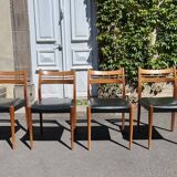 4 vintage Scandinavian teak chairs from the 1960s