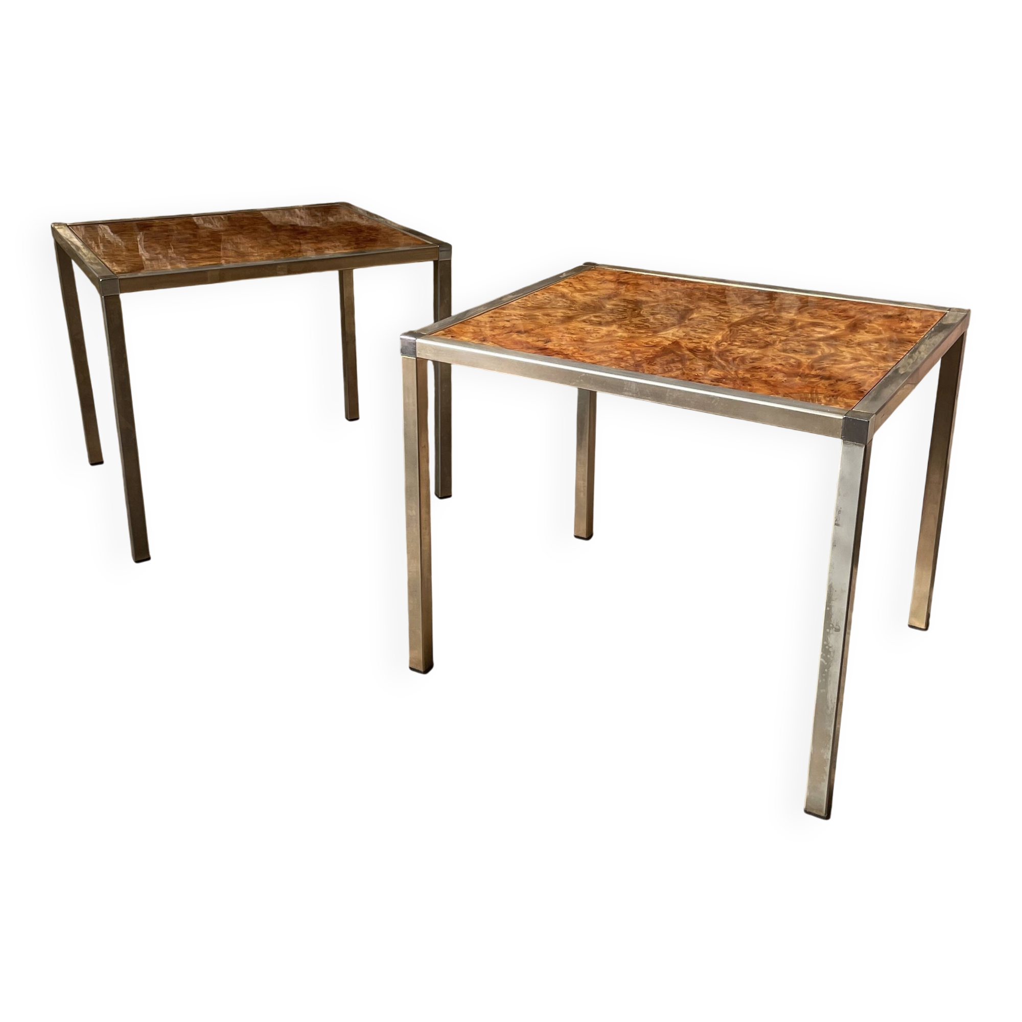 Burr walnut side table - 90s