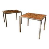 Burr walnut side table - 90s