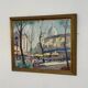 Swedish Oil on Panel "Lakerstationen” by L. Knut Norman Vintage & Framed 46×38cm