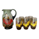 Vintage smoked amber glass pitcher