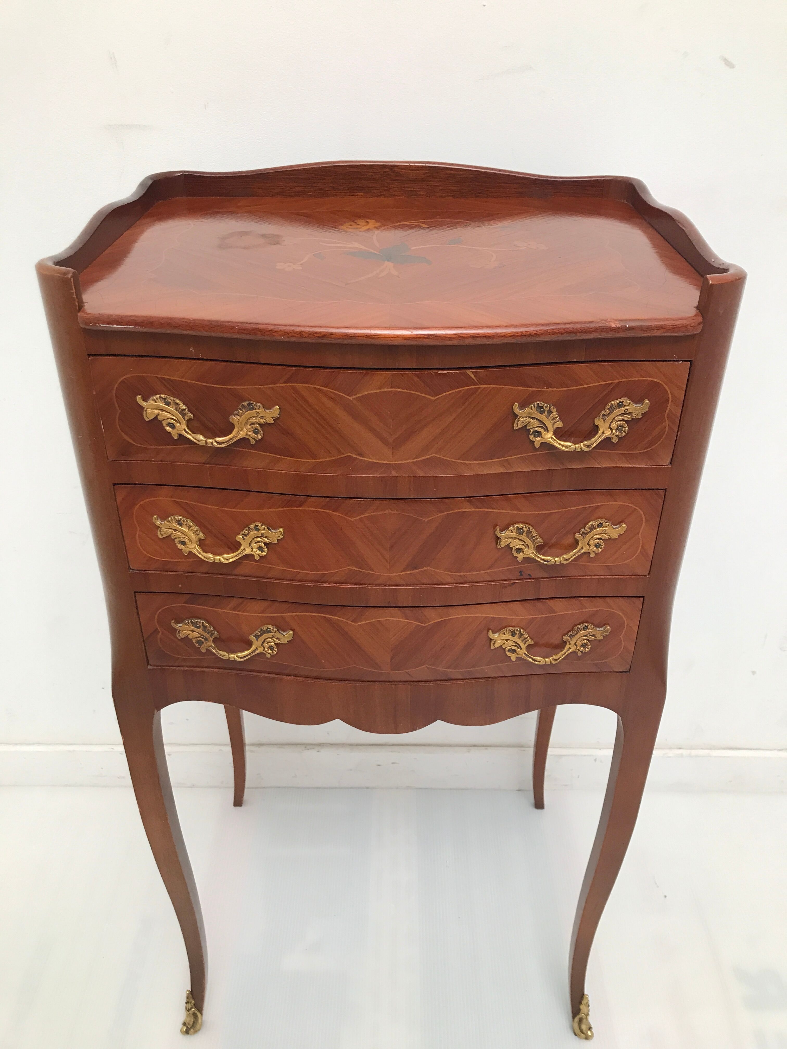 vintage louis XV style rose wooden table