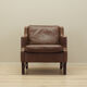 Fauteuil en cuir marron, design danois, années 1960, production: Danemark