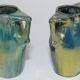 Ceramic alphonse cytere (1861-1941) pair of metallise sandstone vases