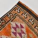 Rare Tapis Runner Vintage Anatolien, Tons Orange et Violet, Fait Main