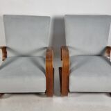 Armchairs in Walnut by Miroslav Navratil for Up Zavody, 1940s