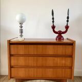 Scandinavian teak dressing table chest of drawers, Danish design, 1960s