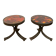 Pair of brutalist side tables, steel and ceramic, 1970