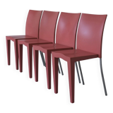 4 Kartell Coral Pink "Miss Global" Chairs by Philippe Starck | 1990s