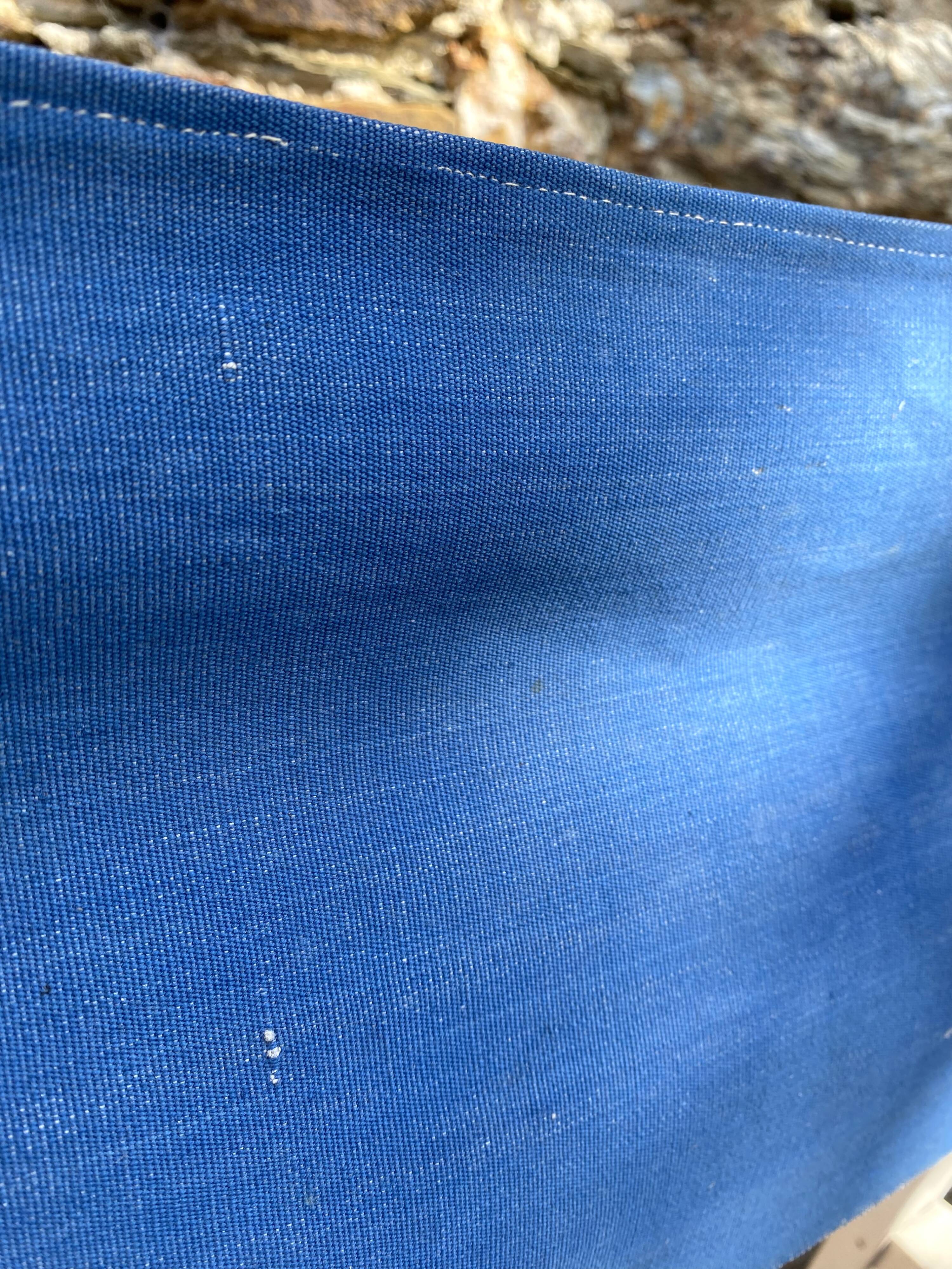 Folding canvas armchair by the sea La Baule 1960s