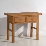 Table basse ancienne en bois massif (vers 1870)