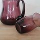 Vintage purple plum glass pitcher and glass – Retro set