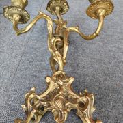 Pair of gilded bronze candelabras in Rocaille style - 4 arms of light