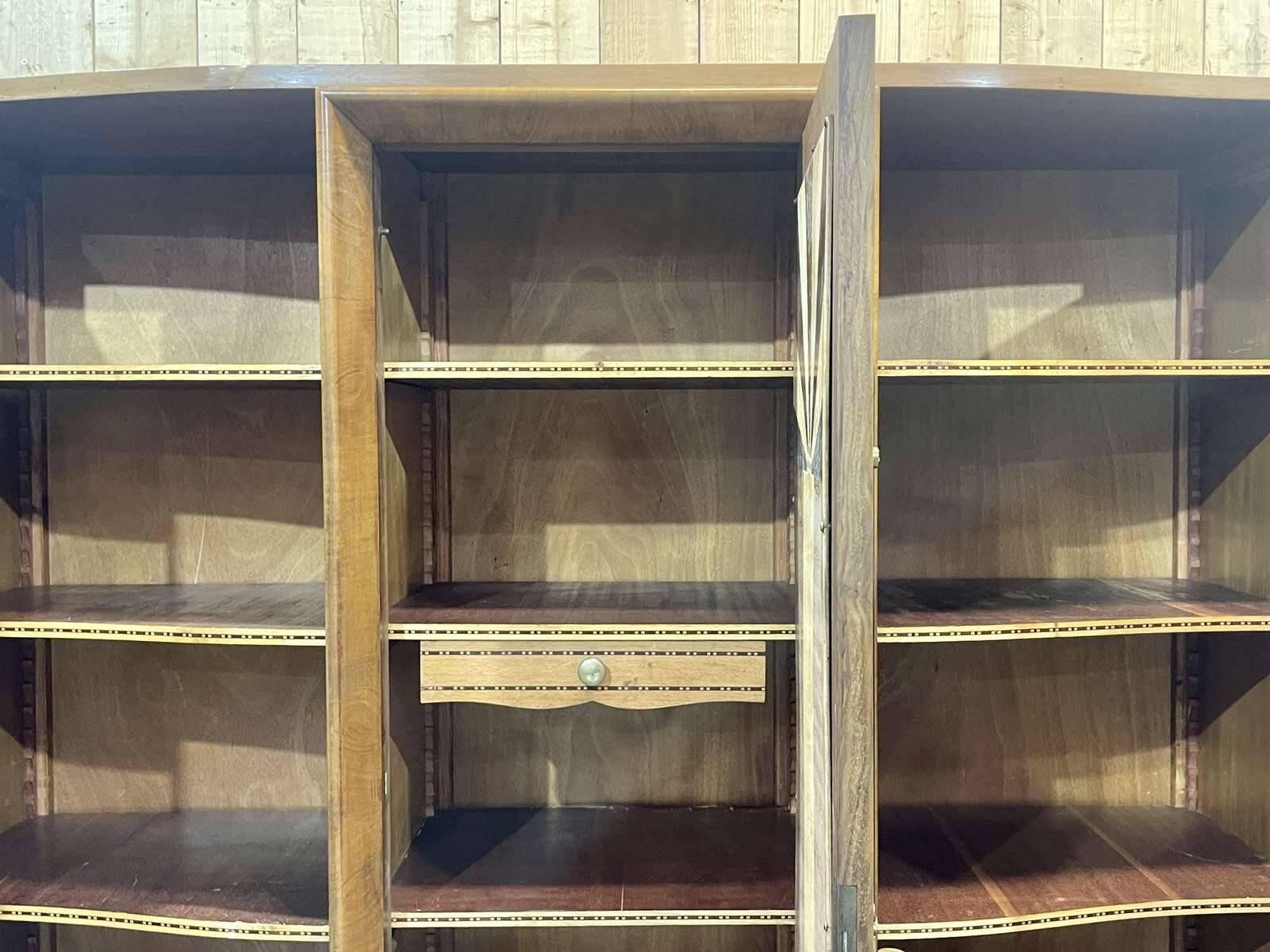 Art Deco 3-door walnut wardrobe - 1930s