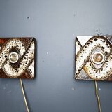 Pair of ceramic brutalist wall lamps by Pan Leuchten, 1960s