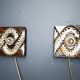 Pair of ceramic brutalist wall lamps by Pan Leuchten, 1960s