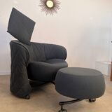 Armchair with pouf model girotonda italian design francesco binfaré year 80
