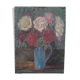 old painting, still life with bouquet of multiple-colored flowers. circa 50