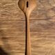 Salad server or large teak spoon in oval openwork shape L30 D9