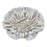 Impressive Bohemian crystal ashtray, crafted and engraved, 1950s.